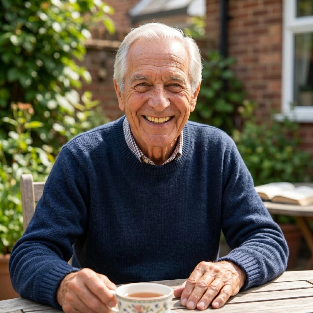 Person relaxing as part of a calming daily routine
